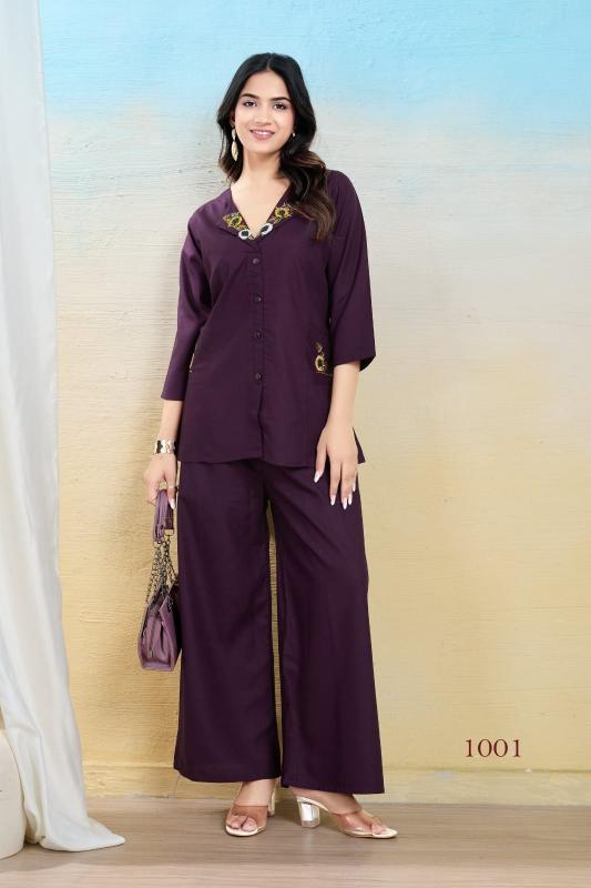 Cotton Embroidered Cord Set For Summers With Pockets 1001