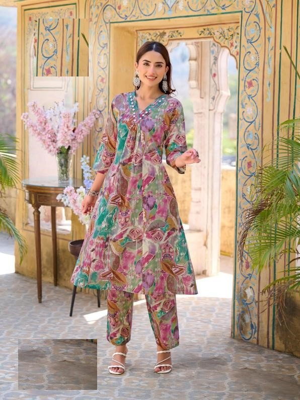 Multicolor Pure Cotton Kurta Sets For Summer 1004