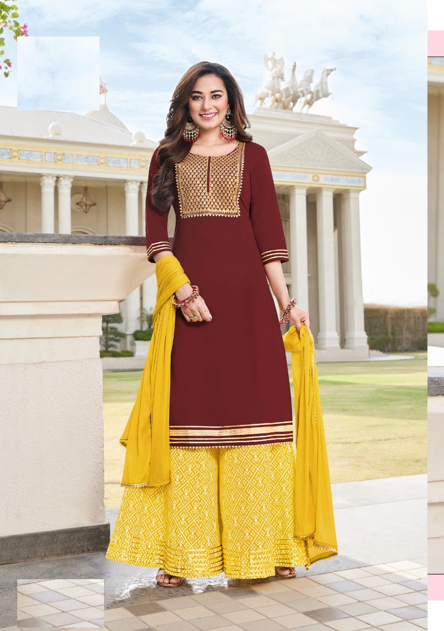 Full Stitched Heavy Embroidery Sharara Suits 1007