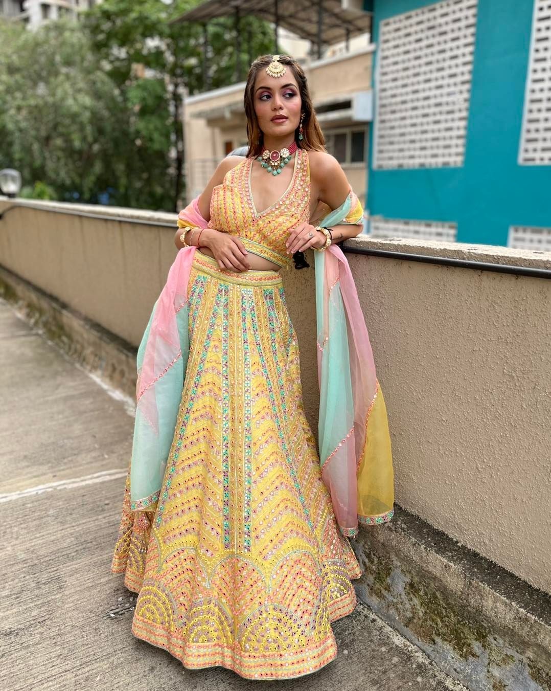 Heavy Silk Multicolor Wedding Lehenga V3-336