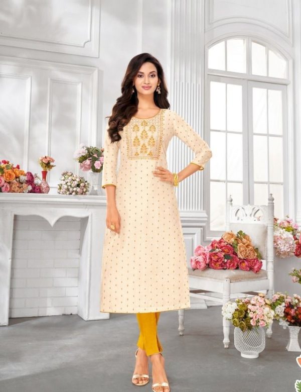 White Modal Silk All Over Butti Kurtis 40005