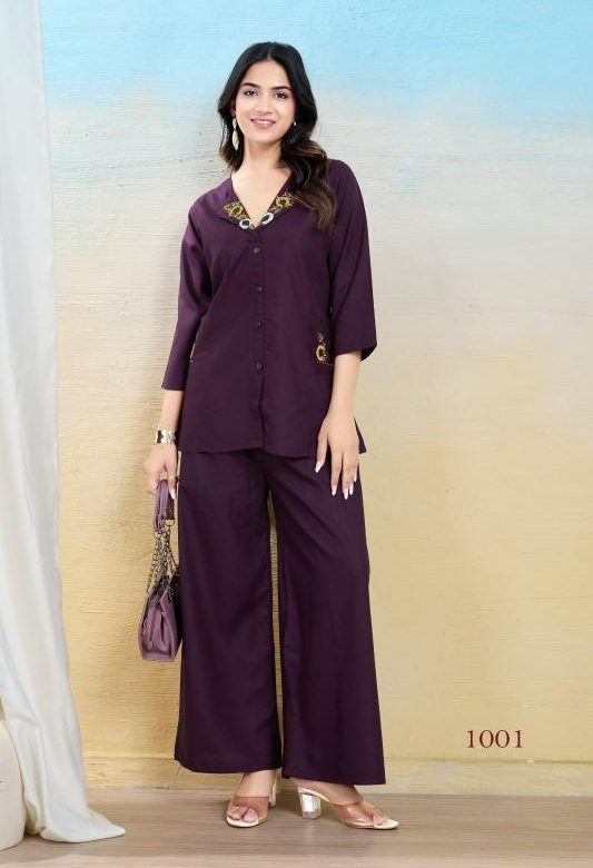Cotton Embroidered Cord Set For Summers With Pockets 1001