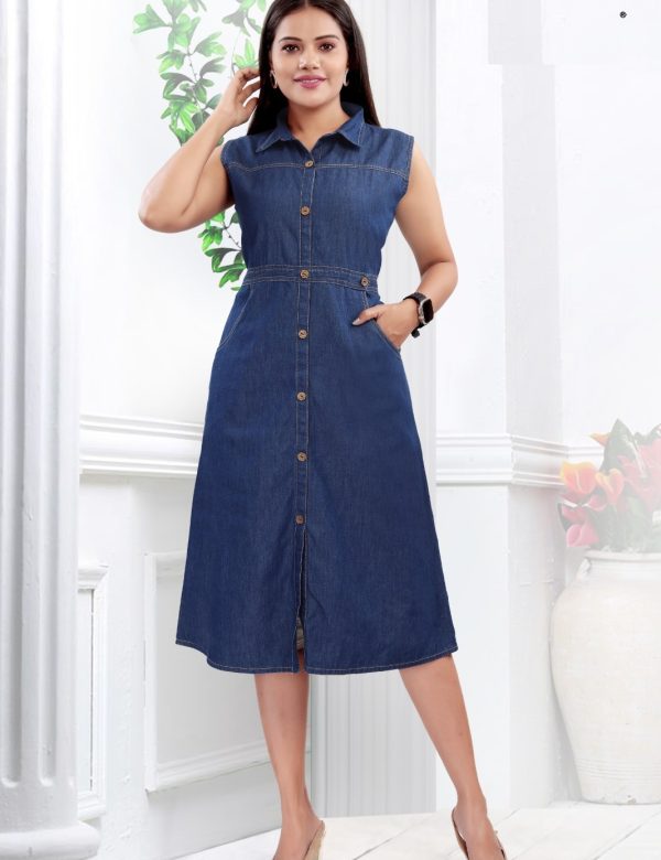 Chic Look Straight Fit Denim Kurtis 6031
