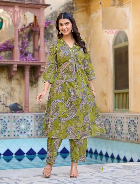 Light Green Pure Cotton Kurta Sets For Summer 1008