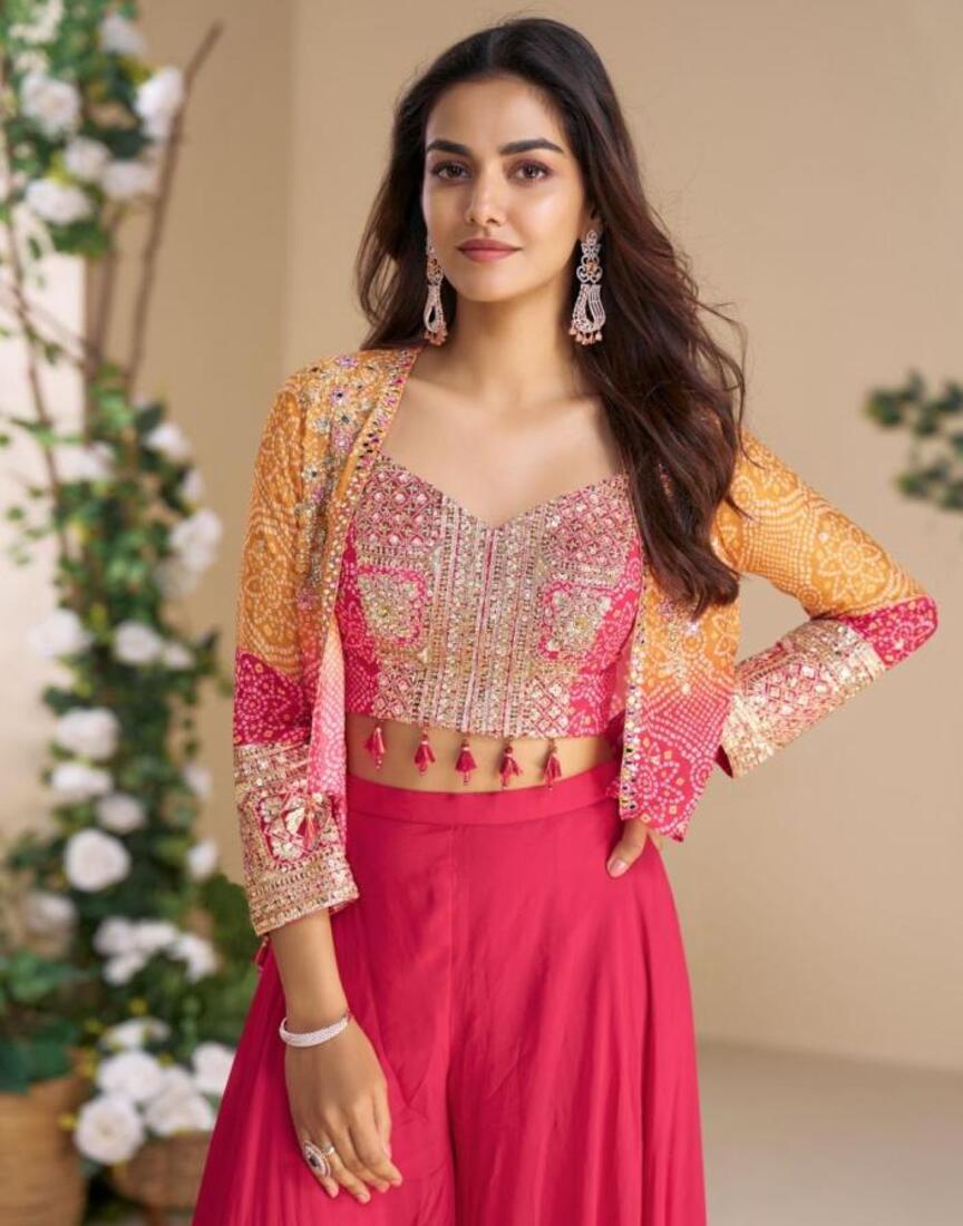 Chinon Silk Wedding & Ceremonial Indowestern Colllection 10045 - Image 3