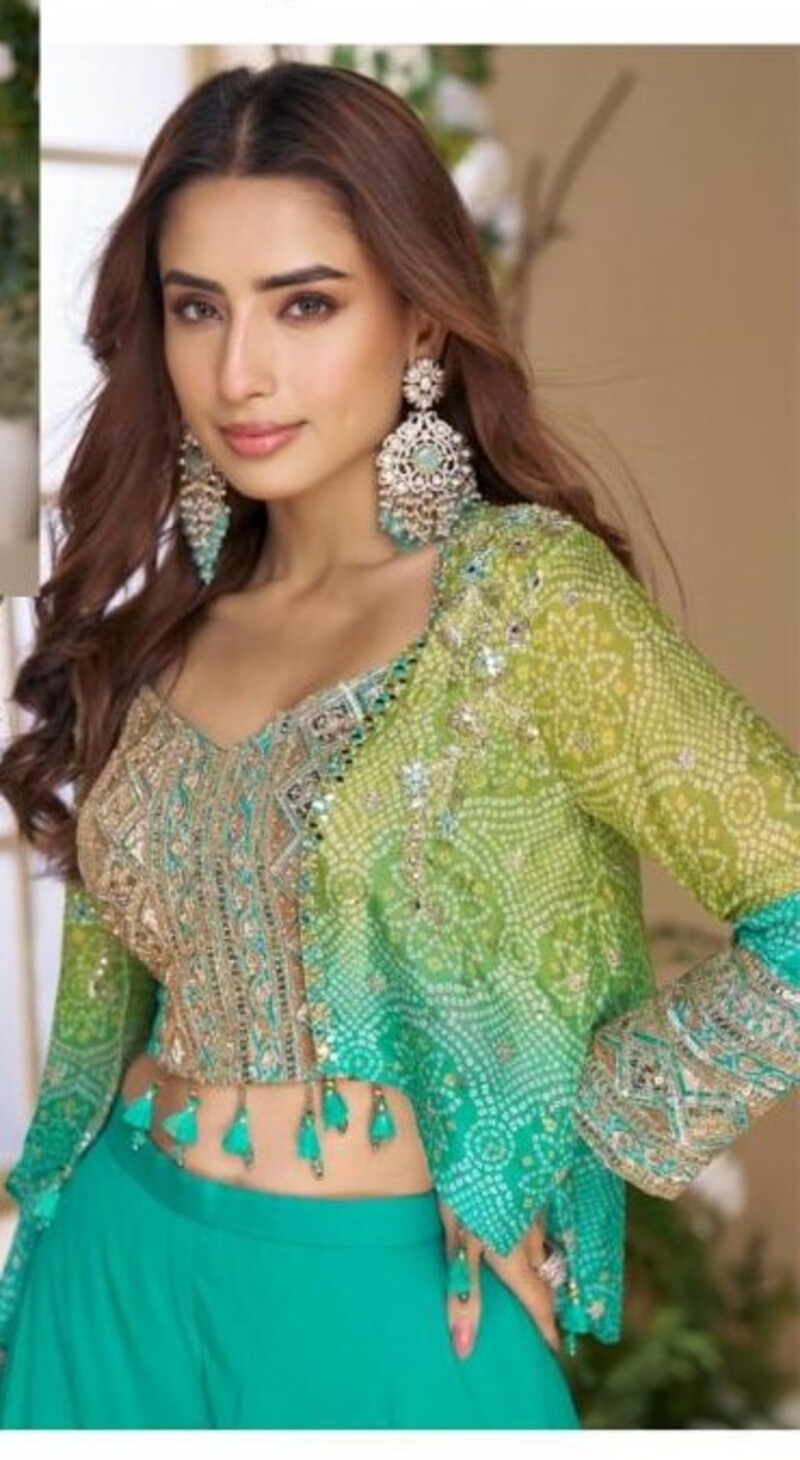 Chinon Silk Wedding & Ceremonial Indowestern Colllection 10045 - Image 4