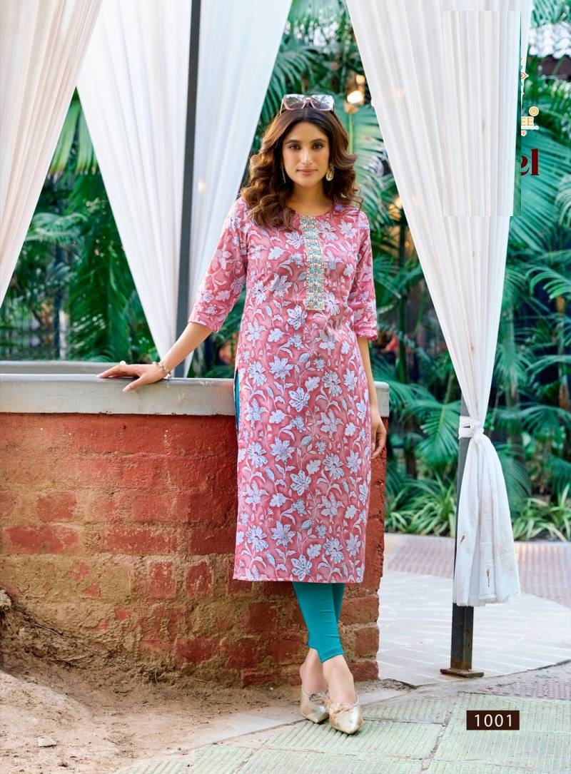 Straight Fit Printed Summer Wear Kurtis 1001