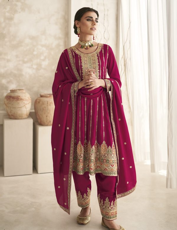 Premium Silk Heavy Embroidery Full Stitched Dhoti Suits 9774