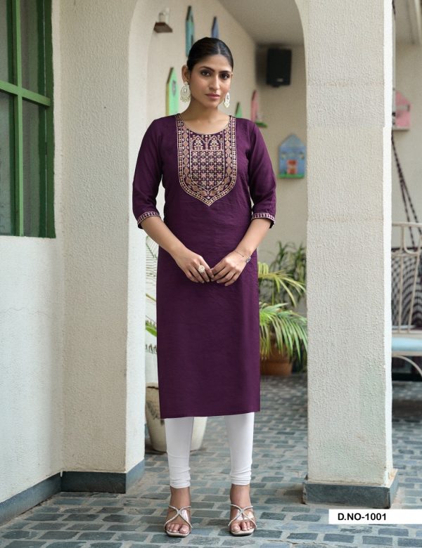 Casual Wear Vetican Silk Full Stitched Kurtis 1001