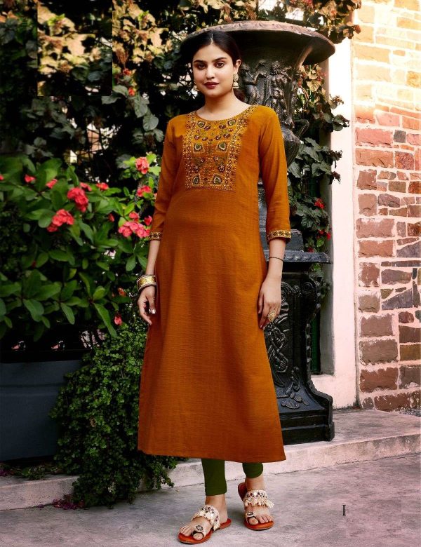 Festive Wear Fancy Fabric Full Stitch Kurtis 10003