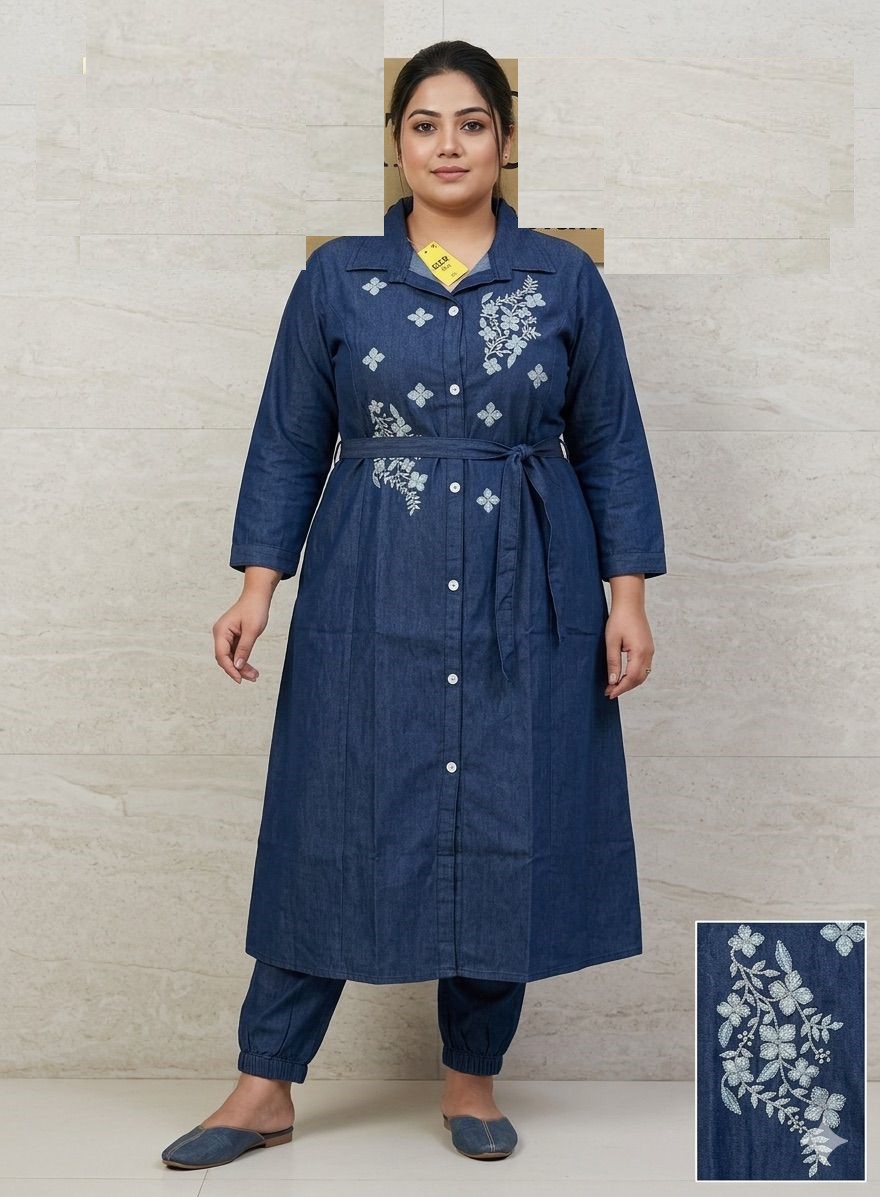 Trending Cotton Denim Cord Set For Summers