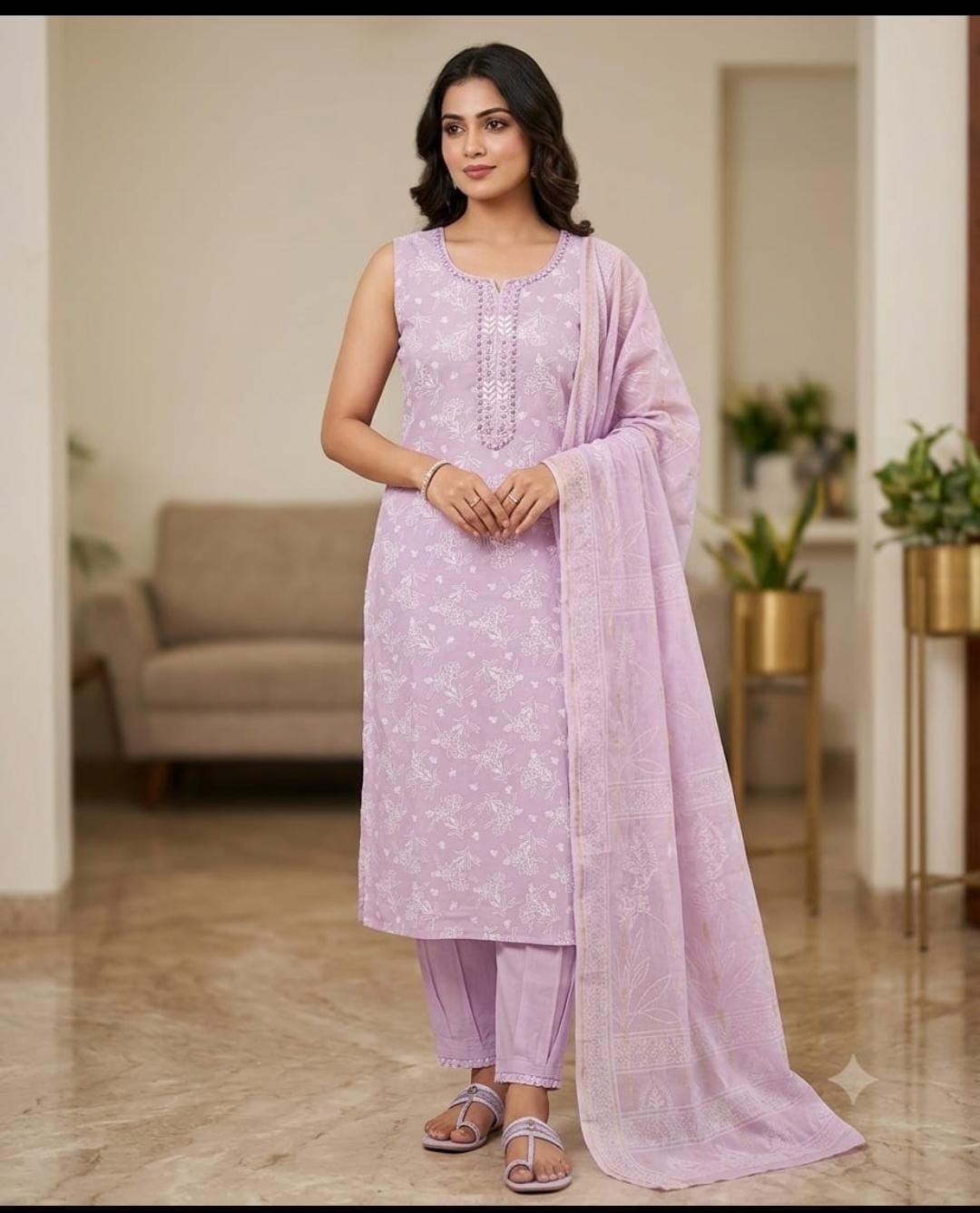 Lavender Crush Silk Hand Work Festive Suits 1012