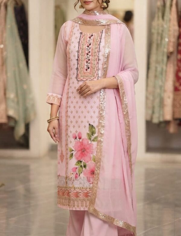 Pure Georgette Chikankari Heavy Embroidery Festive Suits 1021