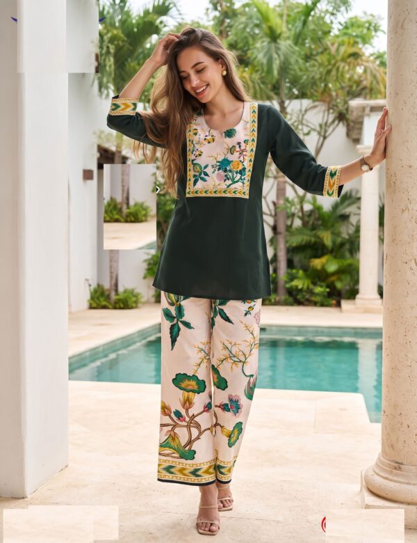 Pure Rayon Botanical Prints Casual Wear Cord Sets 201