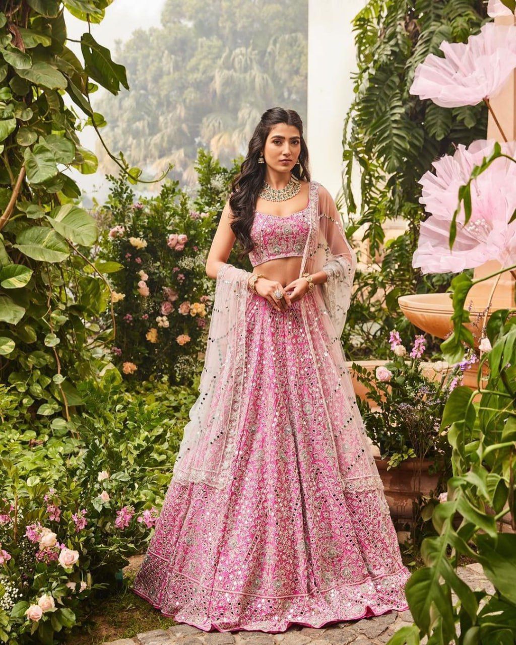 Buy Carrot Peach Hand Embroidered Bridal Lehenga Online | Annu's Creation